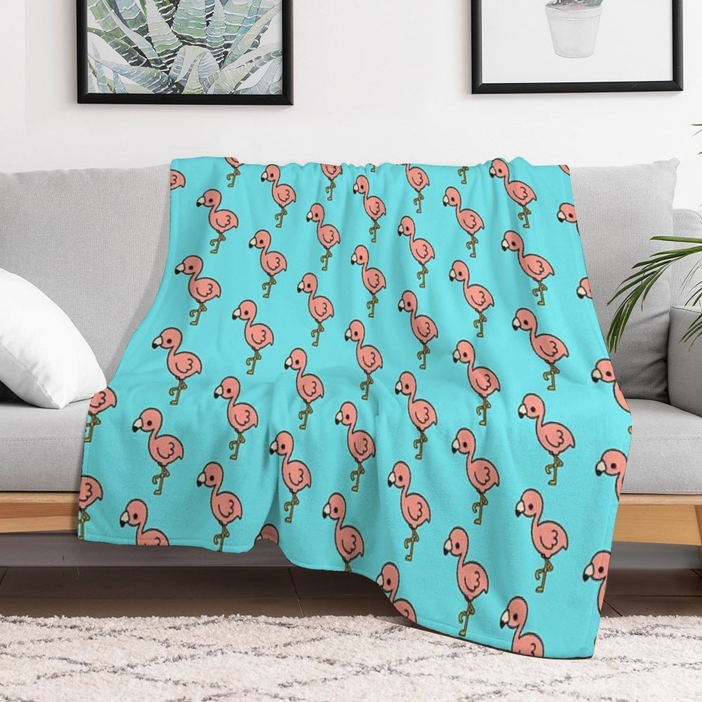 Cute Flamingo Throw Blanket