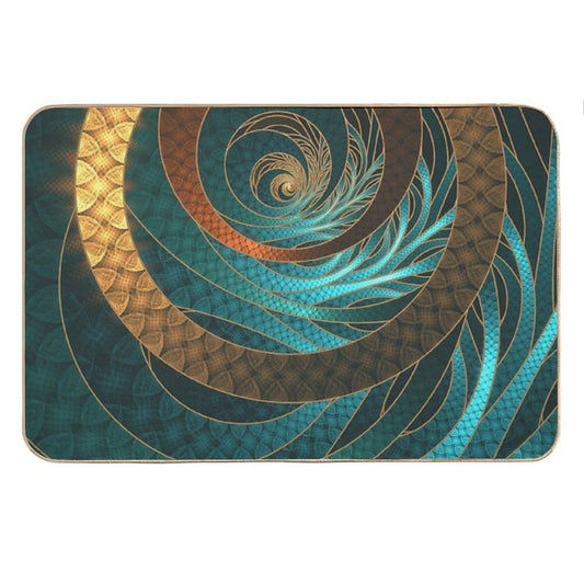 Beautiful Corded Leather Turquoise Fractal Bangles Bath Mat