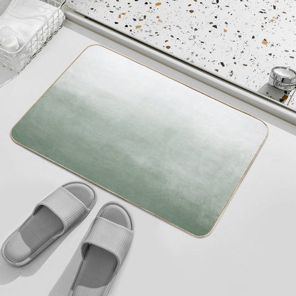 Ombre Paint Color Wash (sage Greenwhite) Bath Mat