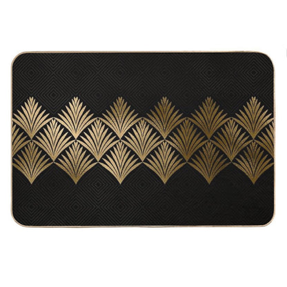 Reims, France Luxueux Black And Gold Hues Art Deco Bath Mat