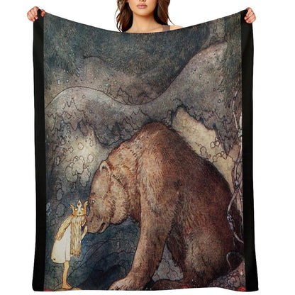John Bauer Poor Little Bear-artist John Bauer Throw Blanket