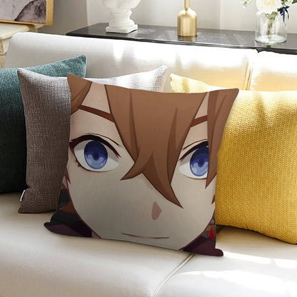 Childe (Tartaglia) Face Meme Soft High-Density Material Throw Pillow