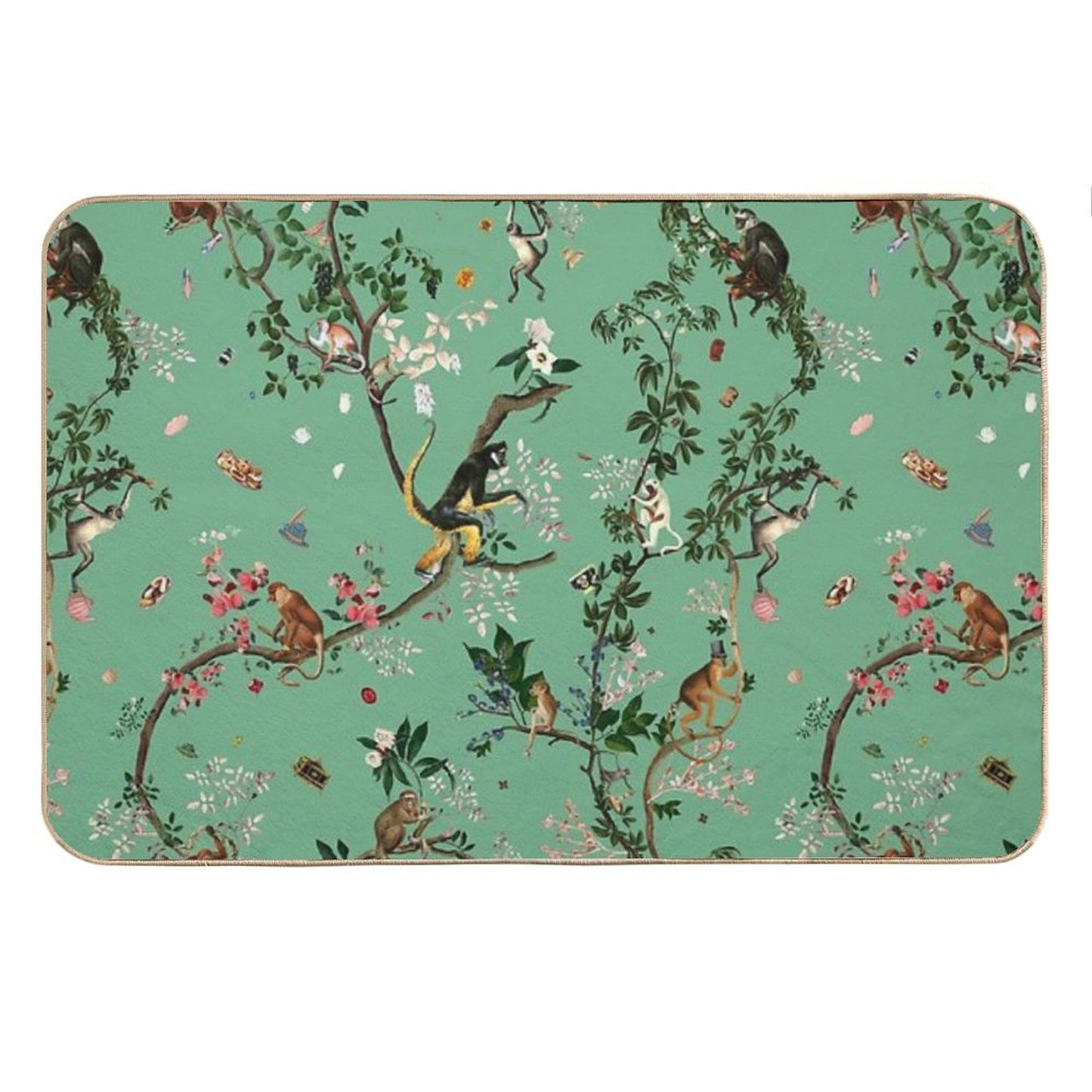 Monkey World Green Bath Mat