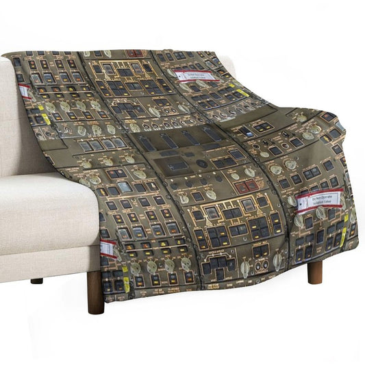 Boeing 747 Overhead Panel Cockpit Throw Blanket