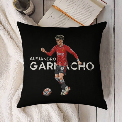 Alejandro Garnacho - Man United Linen Throw Pillow Cover