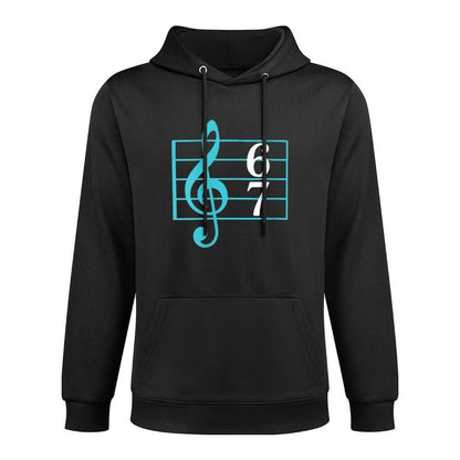Womens 67 Music Meme Slang Six Seven Music Teacher Funny Musician Cotton-Polyester Blend Hoodie