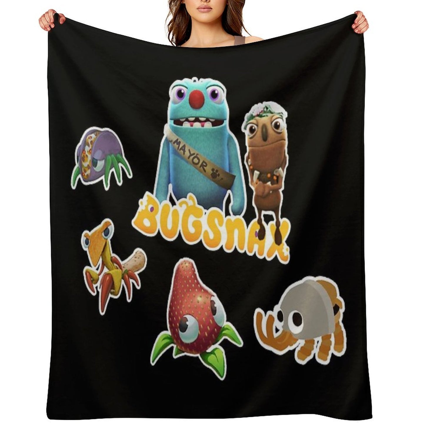 Bugsnax Fan Art Pack  Bugsnax Grumps And BugSnax Characters Bugsnax Mayor Filbo Throw Blanket