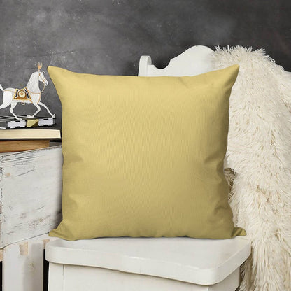 Pale Yellow Solid Colour Linen Throw Pillow Cover