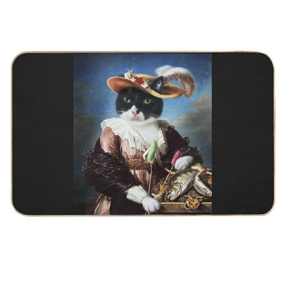 Cat Portrait - Batters  Dirt-Trapping Bath Mat