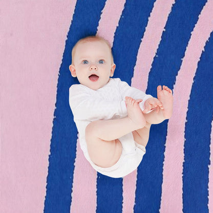 Blue Lines, Abstract Pattern, Mid Century Abstract Art Throw Blanket