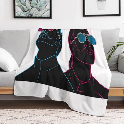 PNL Neon Effect Drawing Throw Blanket