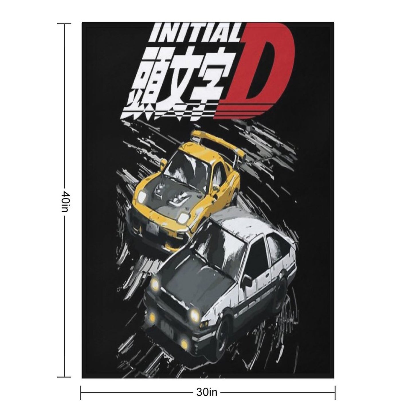 Mountain Drift Racing Initial D Tandems AE86 Vs FD Rx-7 Throw Blanket