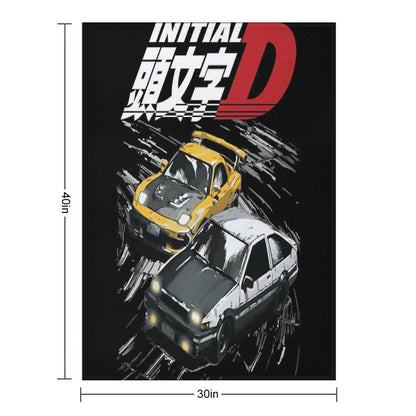 Mountain Drift Racing Initial D Tandems AE86 Vs FD Rx-7 Throw Blanket