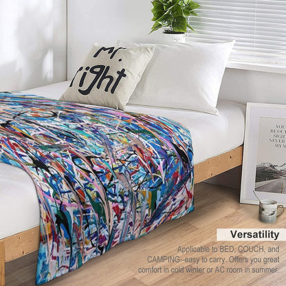 Blue Composition Throw Blanket