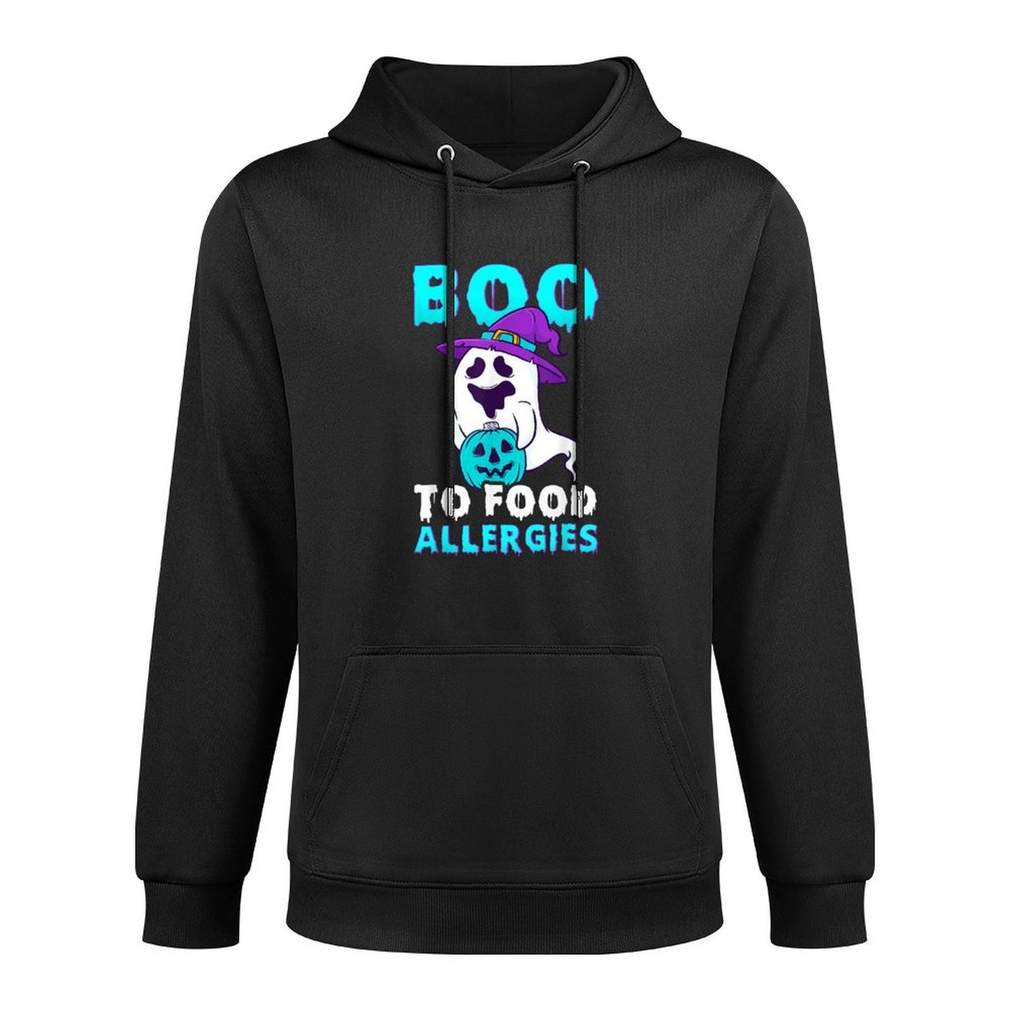 Teal Pumpkin Halloween Boo Food Allergies Allergy Awareness Adjustable Hood Hoodie