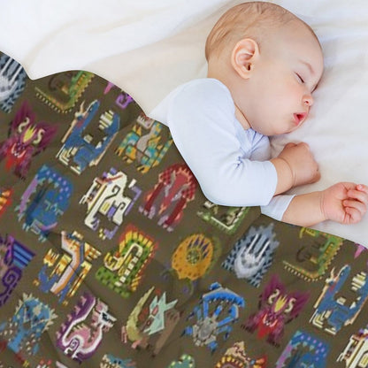 Large Monsters! Throw Blanket
