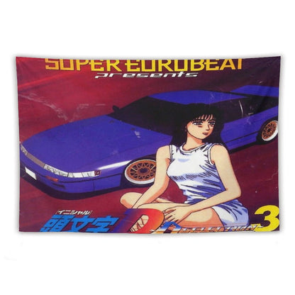 Initial D Mako Super Eurobeat Anime Tapestry