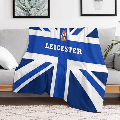 Leicester - Union Jack Flag Throw Blanket