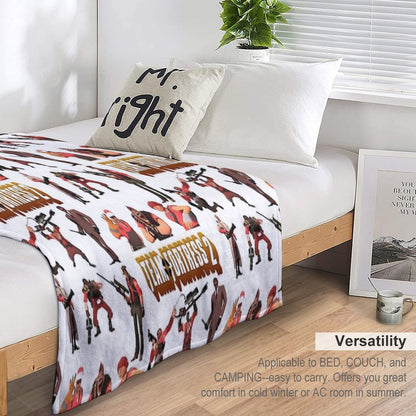 Team Fortress 2 - All Characters  Classes with TF2 Logo Throw Blanket