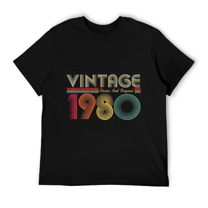 1980 40th Birthday Gift Vintage Retro Men Women 40 Years Old  Wrinkle-resistant T-Shirt