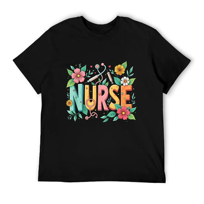 Cute Retro Groovy Nurse Flower Nursing 0CT9JL T-Shirt