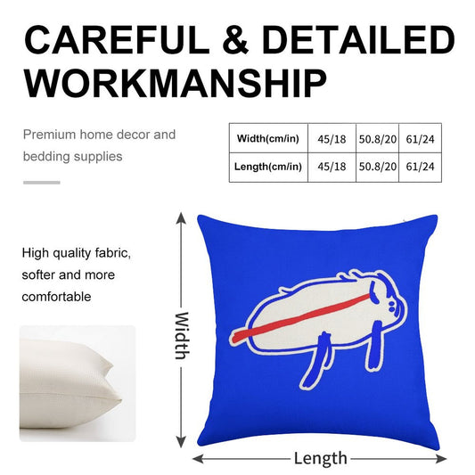 Josh Allen Drawing Linen Throw Pillow Cover