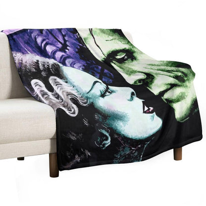 Bride & Frankie Monsters in Love Throw Blanket