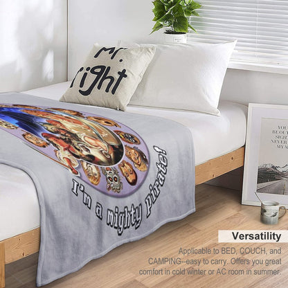 Secret of Monkey Island - I'M A MIGHTY PIRATE! Classic MS-DOS Point And Click Graphic Adventure Game! Throw Blanket