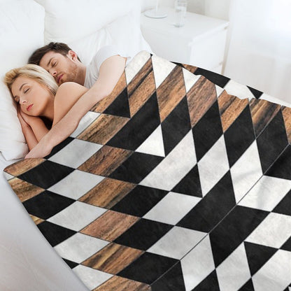 Urban Tribal Pattern No.13 - Aztec - Concrete And Wood Throw Blanket