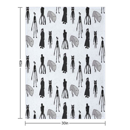 Siren Head, Breaking News, Witch Dr, Bridge Worm, Cartoon Cat Throw Blanket