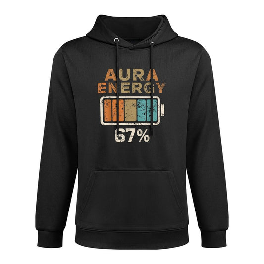 Aura Energy at 67 Six Seven Funny Gen Alpha Slang Meme Medium-Weight Fabric Hoodie