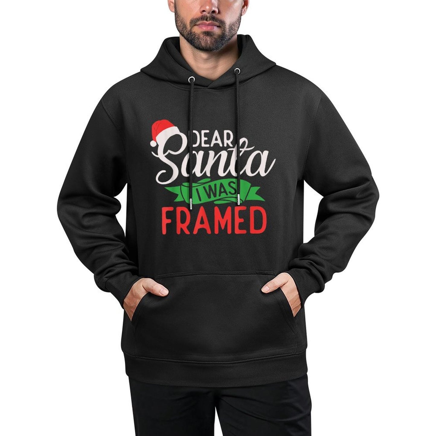 Dear Santa I Was Framed Xmas Christmas Customizable Surface Hoodie