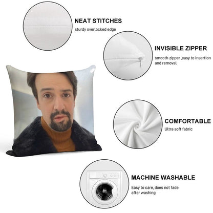 Manuel Miranda Lip Bite Meme Soft Ultra-Soft Texture Throw Pillow