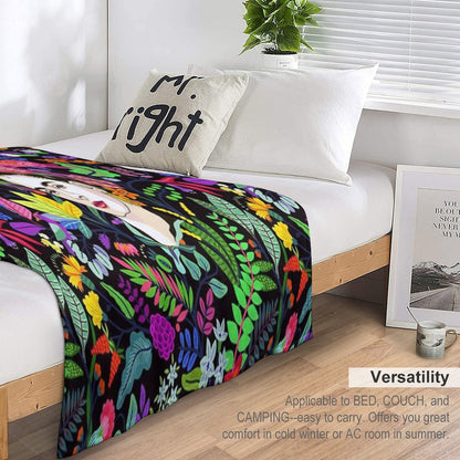 Frida in Bloom Throw Blanket