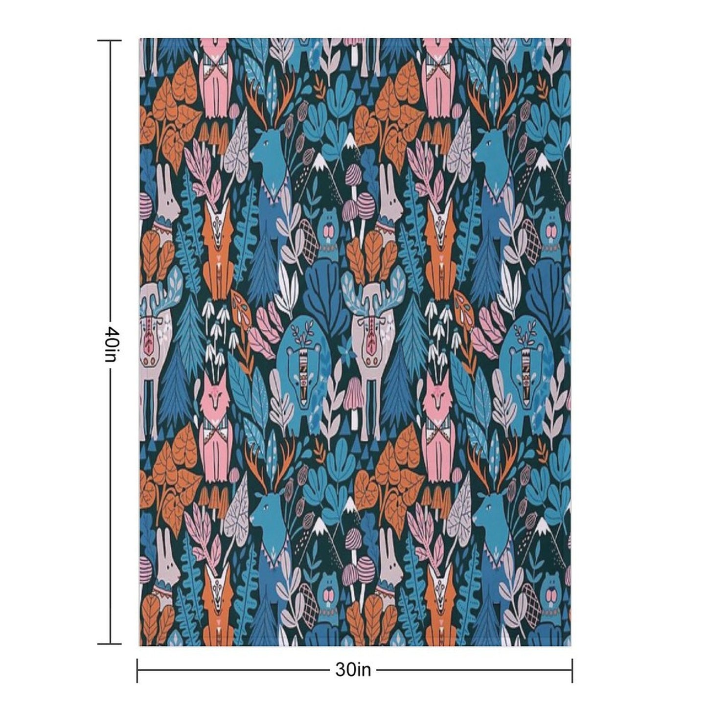 Animals of Canada. Forest, Plants, Mountains, Mushrooms Throw Blanket