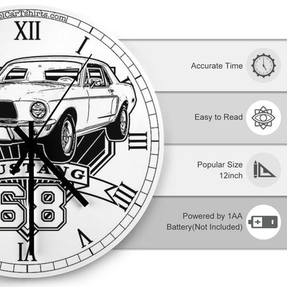 68 Mustang Coupe Wall Clock
