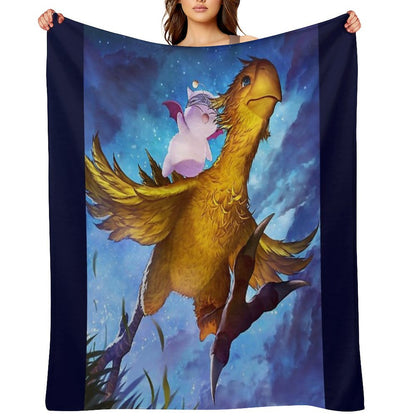 Chocobo & Mogry Throw Blanket