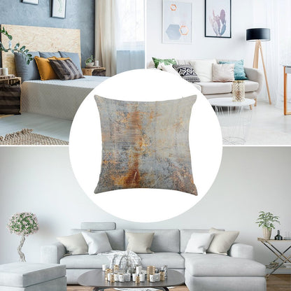 Burn Blue Rust Linen Throw Pillow Cover
