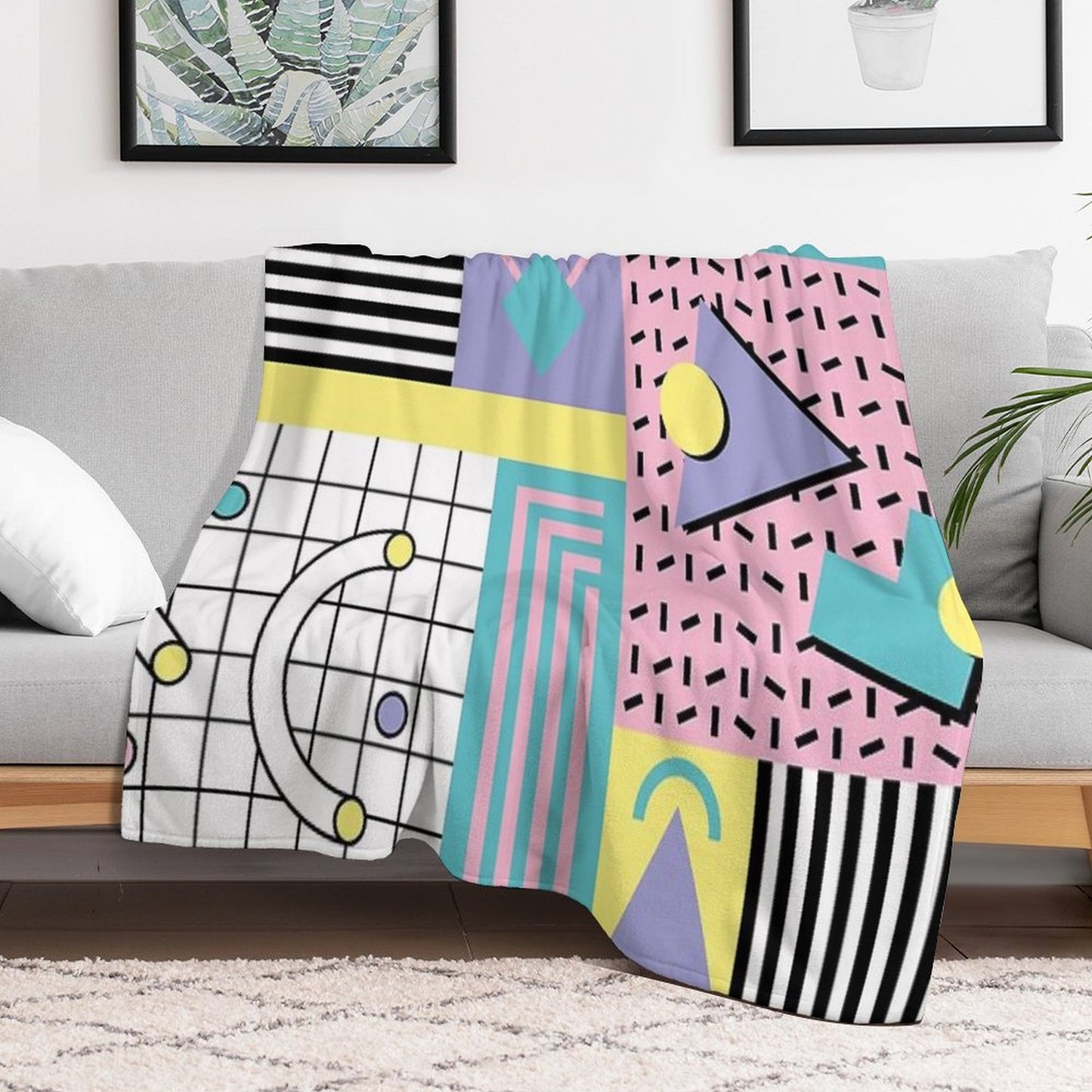 Memphis Pattern 25 - Retro 90s  80s Throw Blanket