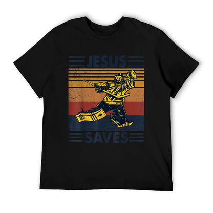 Jesus Saves Ice Hockey Goalie Sport Religious Christian Gift T-Shirt
