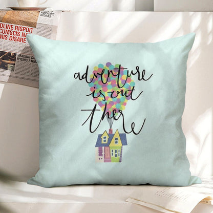 Adventure Is Out There Linen Throw Pillow Cover