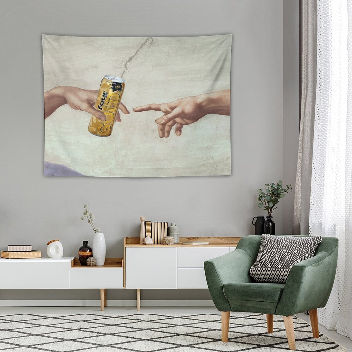 MichelAngelo's Creation of FourLoko Tapestry