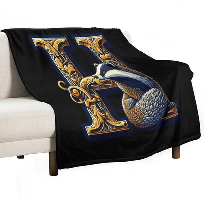 Badger And The Letter H - Fantasy Throw Blanket