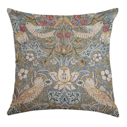 The Strawberry Thief Linen Throw Pillow Cover