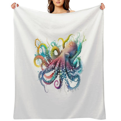 Colorful Octopus Throw Blanket