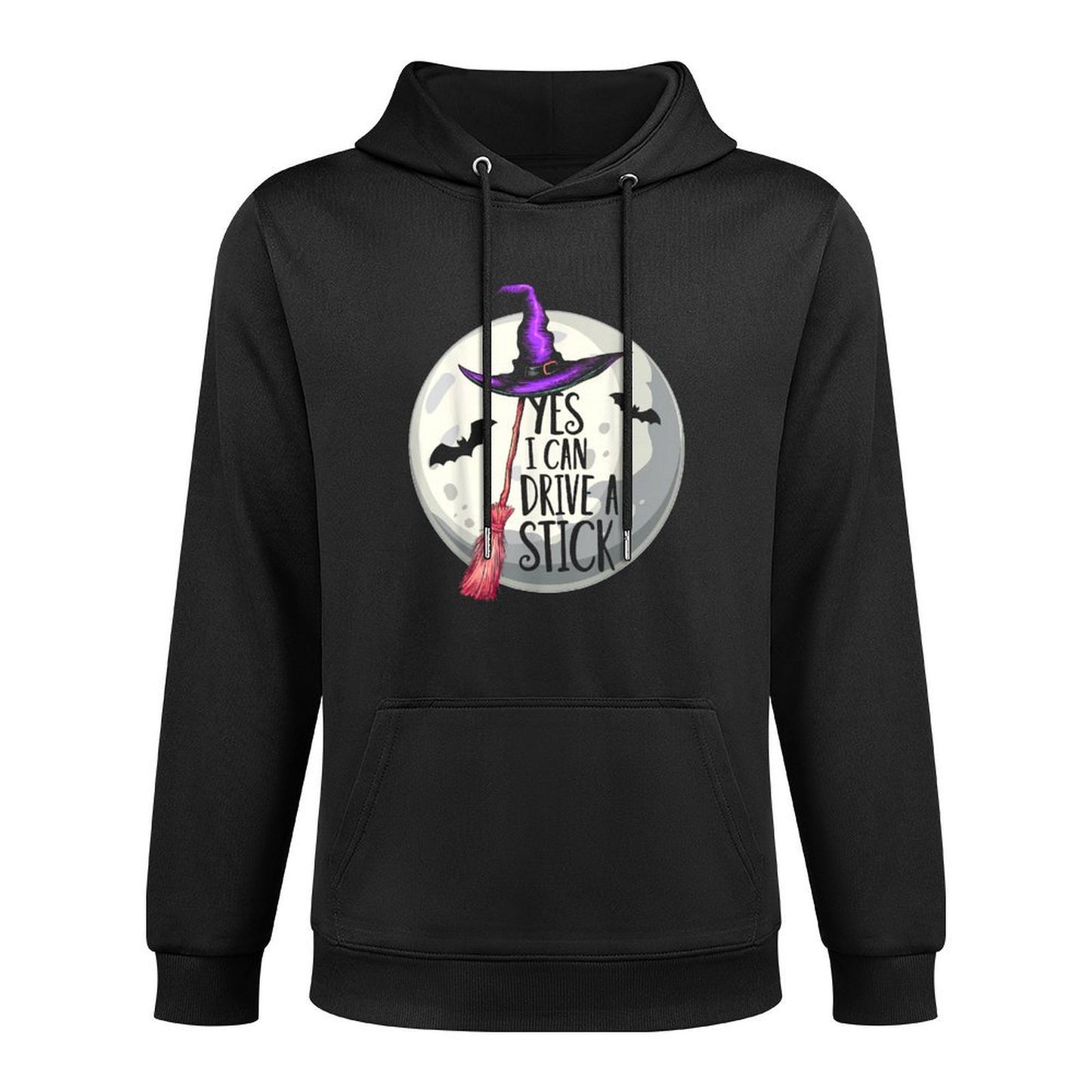 Yes I Can Drive A Stick Funny Halloween Spooky Witch Womens Moisture-Wicking Hoodie