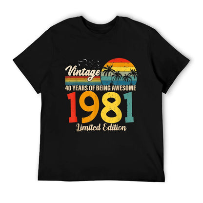Vintage 1981 40th Birthday 40 Years Old Gift Men Women  Affordable Price T-Shirt