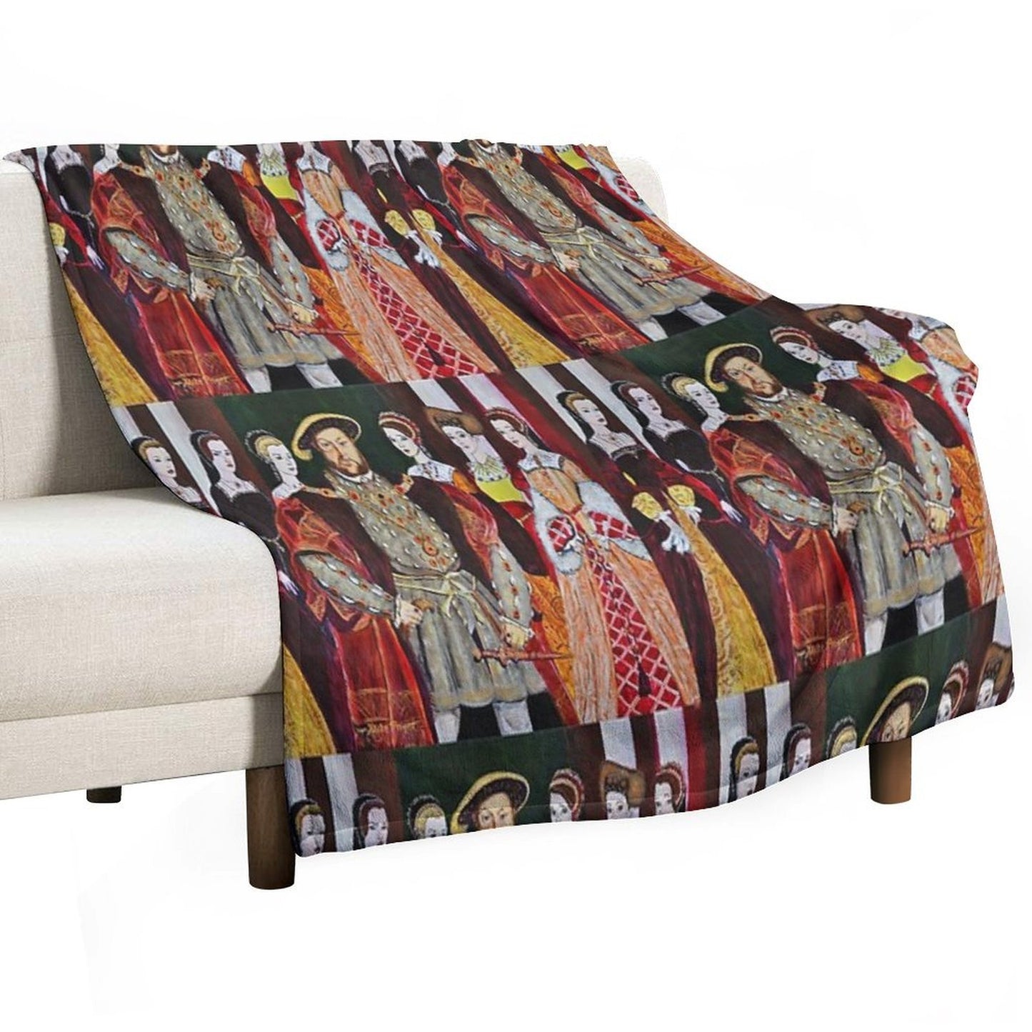 King Henry 8th And His Six Wives Throw Blanket