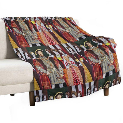 King Henry 8th And His Six Wives Throw Blanket