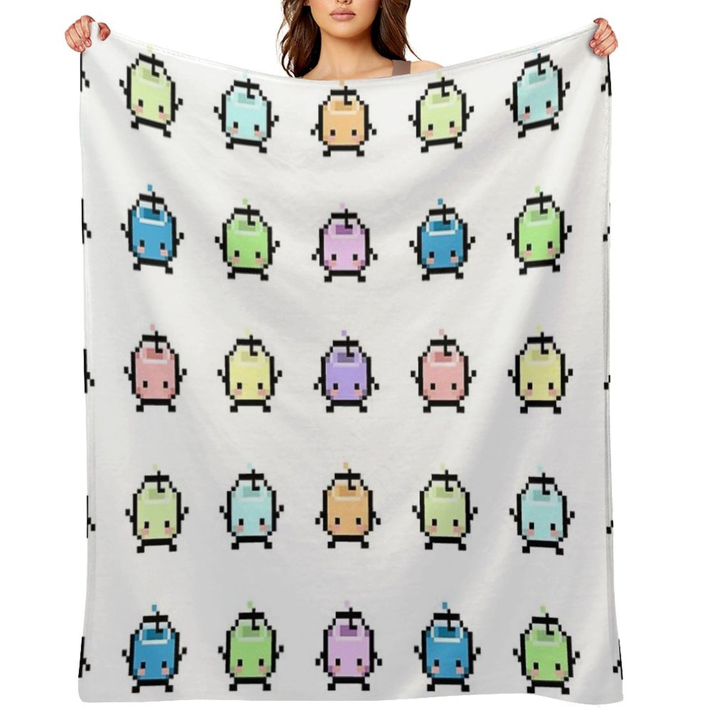 Stardew Valley Pastel Junimos Throw Blanket